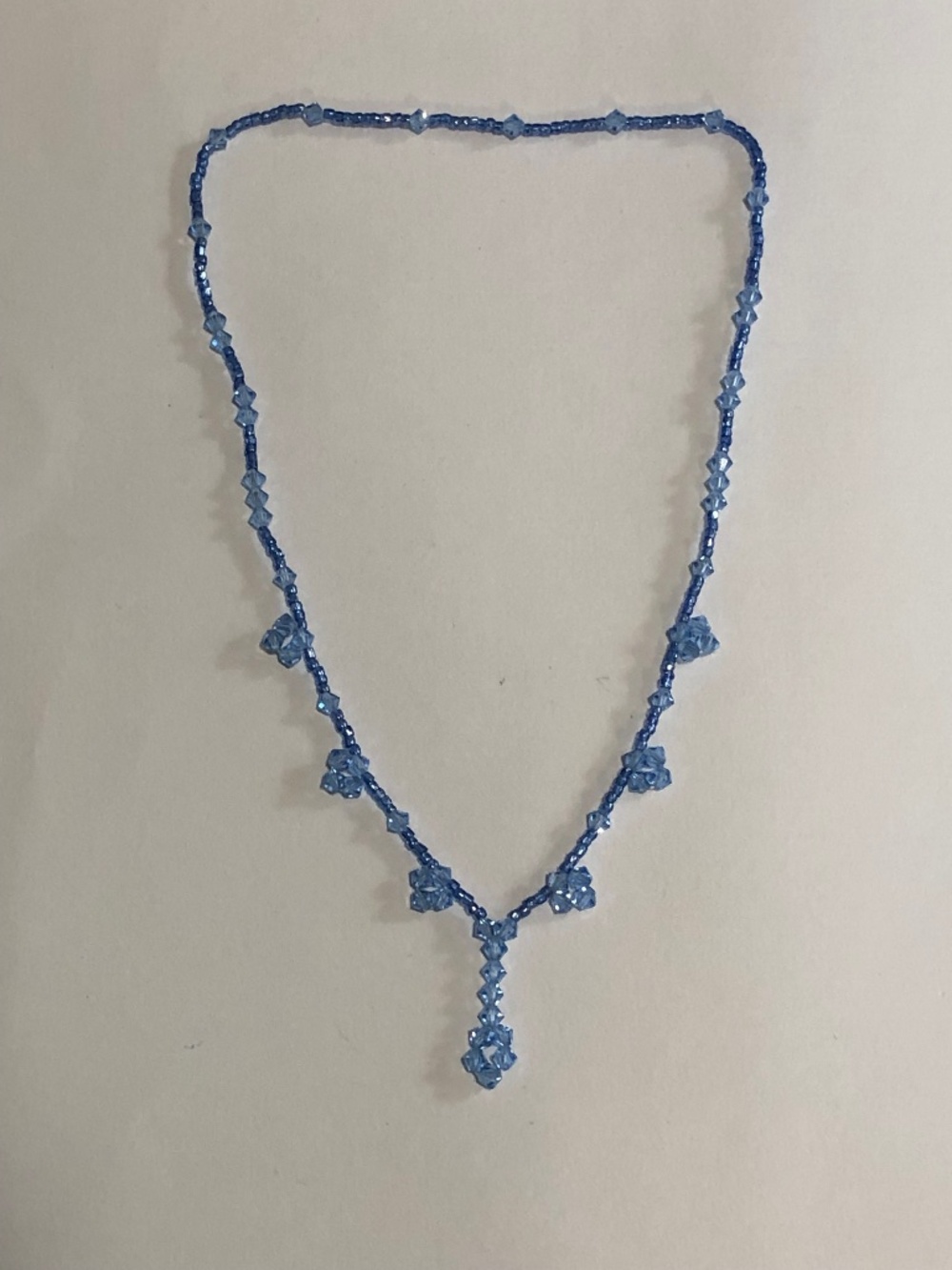 Y2K Drop Necklace with Light Blue Crystals